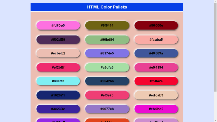 html color pallets